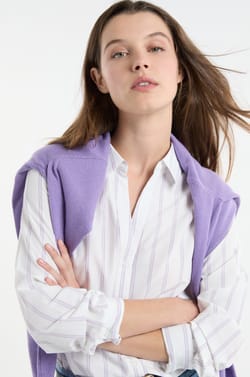 Chemise &agrave; rayures avec coton;${refinementColor}
