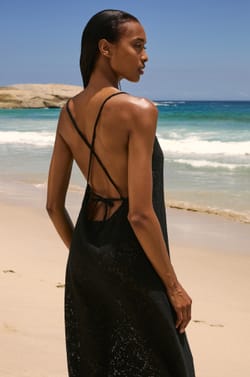 Robe longue dos nu avec coton;${refinementColor}