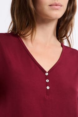 Camiseta de pijama de manga larga de modal;${refinementColor}