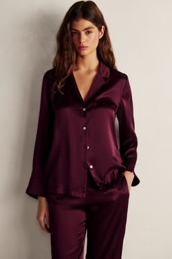Camisa de pijama de seda;${refinementColor}