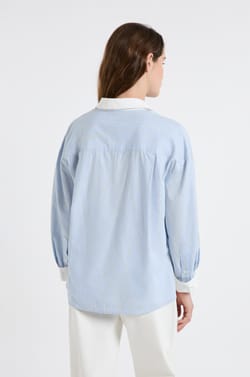 Two-tone shirt with cotton;${refinementColor}