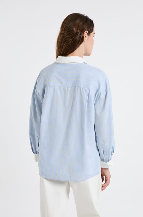 Two-tone shirt with cotton;${refinementColor}