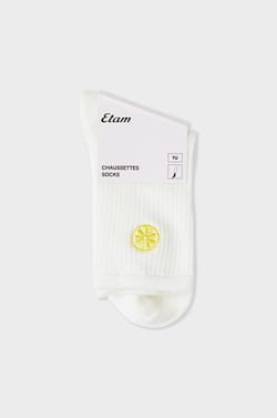 Ribbed Socks with Cotton Sun Pattern;${refinementColor}