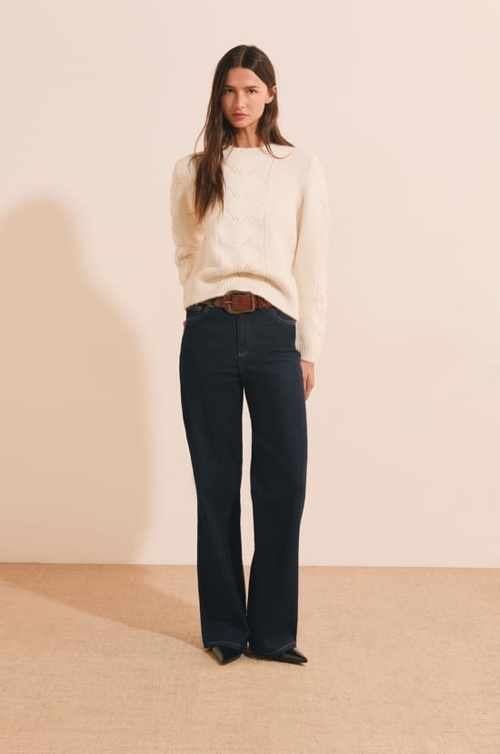 Pull manches longues avec laine;${refinementColor}
