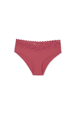 V-shape Hipster in Microfiber and Lace;${refinementColor}