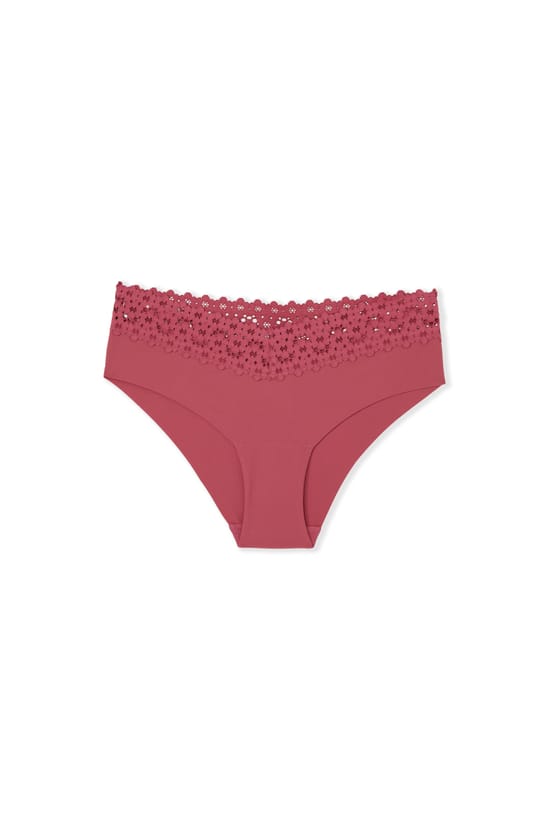 V-shape Hipster in Microfiber and Lace;${refinementColor}