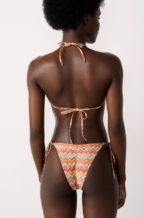 Triangle Bikini Top With Ring Detail;${refinementColor}