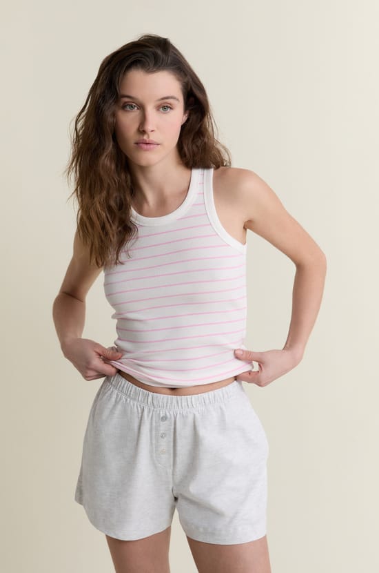 D&eacute;bardeur de pyjama col rond avec coton;${refinementColor}