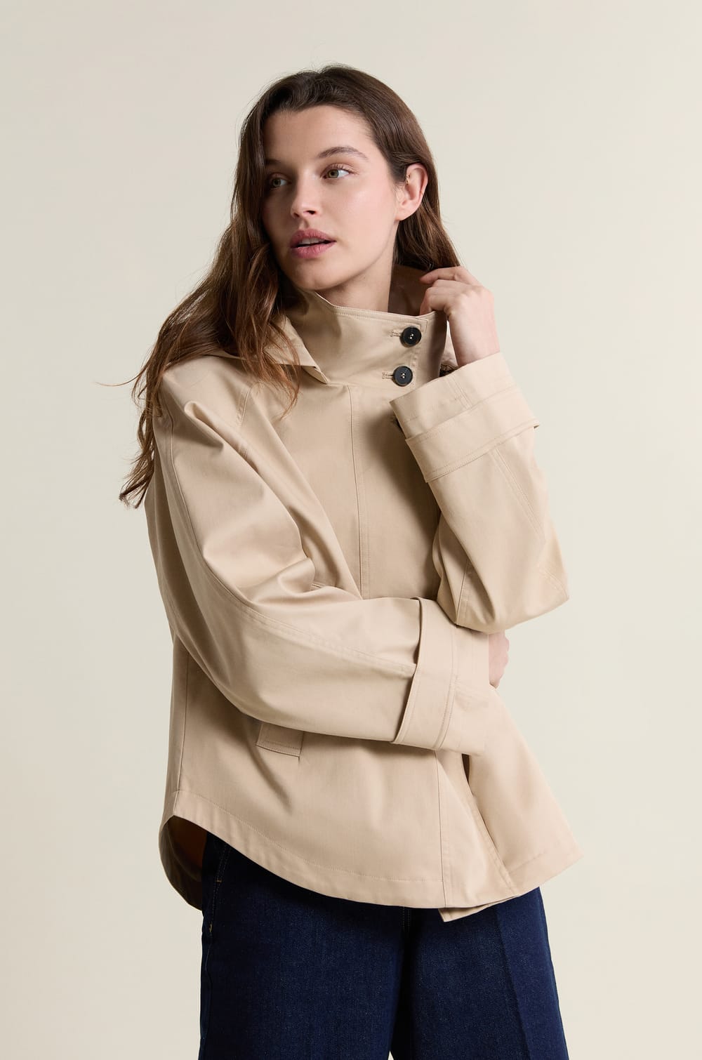 Trench &agrave; capuche avec coton;${refinementColor}