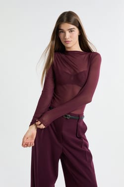 Camiseta de manga larga transparente;${refinementColor}