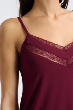 Lace Camisole with Thin Straps;${refinementColor}