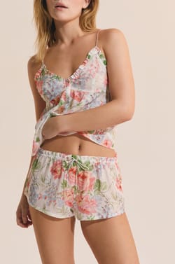 Short de pyjama &agrave; motif fleuri;${refinementColor}