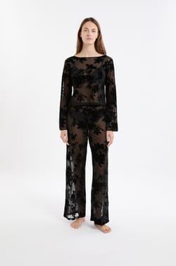 Top transparent à motif floral;${refinementColor}