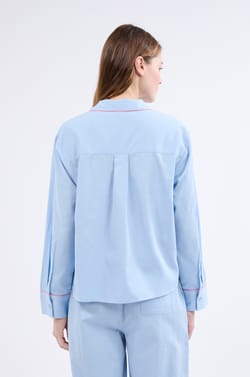 Chemise de pyjama à manches longues en coton;${refinementColor}