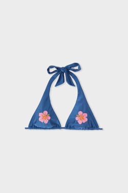 Haut de maillot de bain &agrave; nouer avec broderie perles;${refinementColor}