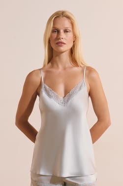 Tr&auml;gertop aus Seide mit Spitzendetails;${refinementColor}