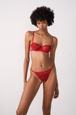 Embroidered Tulle Thong;${refinementColor}