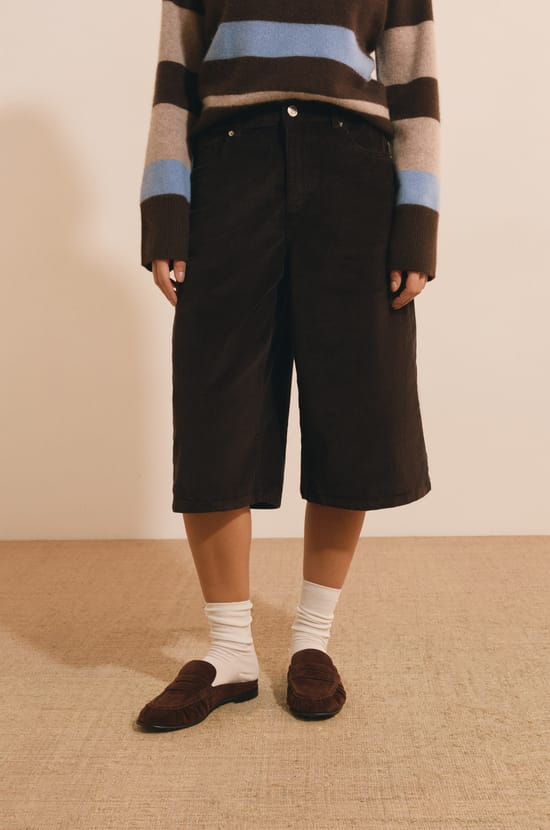 Jupe-culottes en velours c&ocirc;tel&eacute;;${refinementColor}