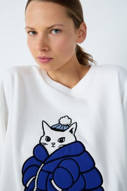 Cotton Pajama Sweatshirt;${refinementColor}