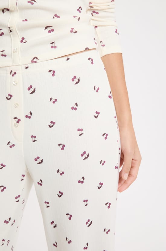 Pyjama Hose mit Kirschmotiven;${refinementColor}