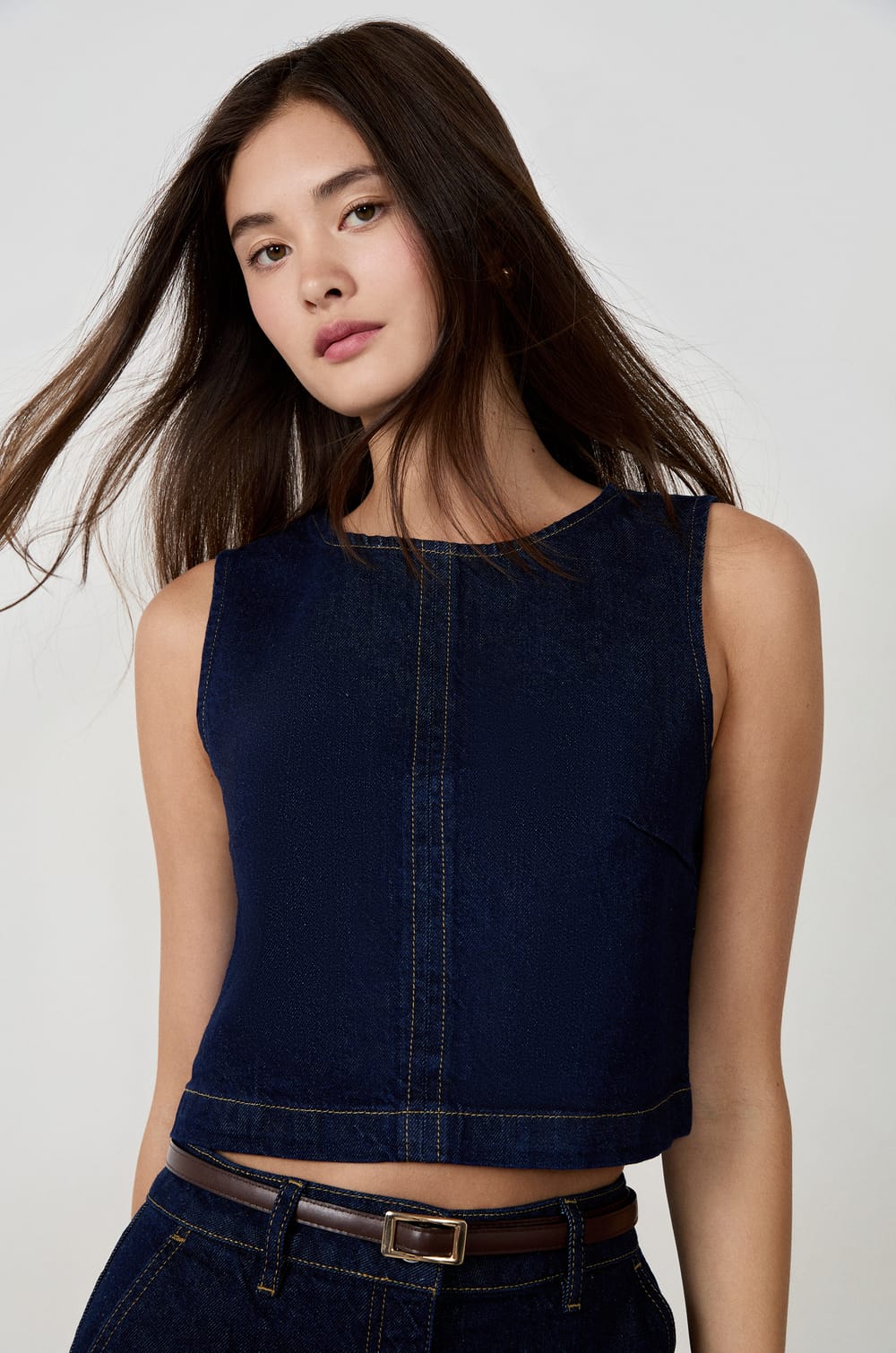 Top sans manches en coton;${refinementColor}