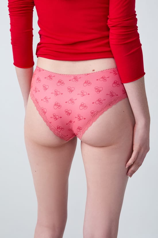 Shorty imprimé détails dentelle;${refinementColor}