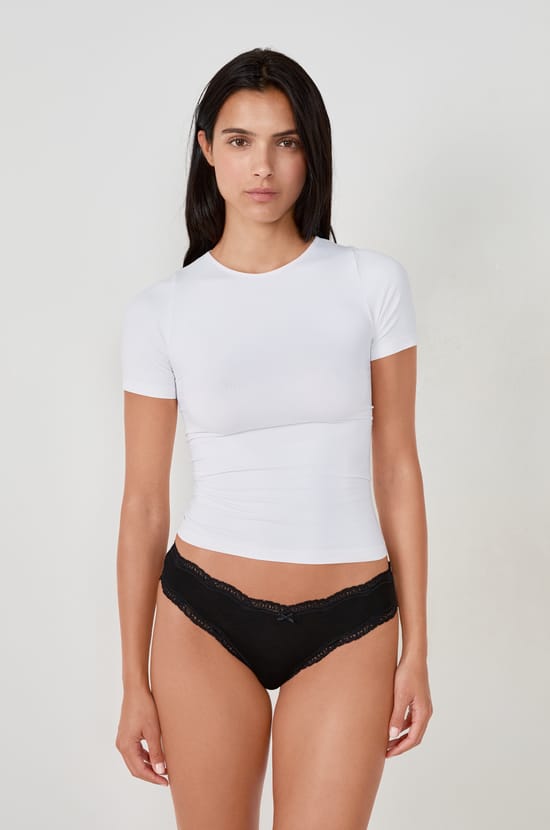 3-Pack of Cotton and Lace Briefs;${refinementColor}