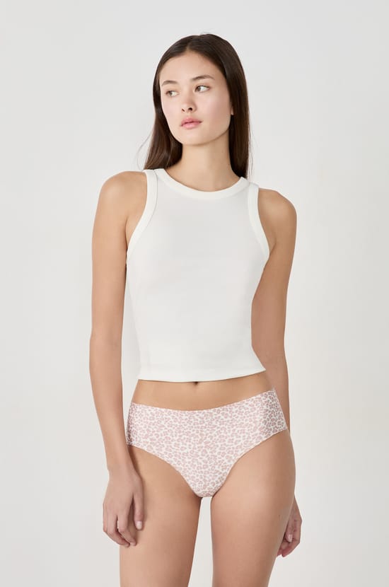 Hipster en microfibre sans coutures imprimé léopard;${refinementColor}