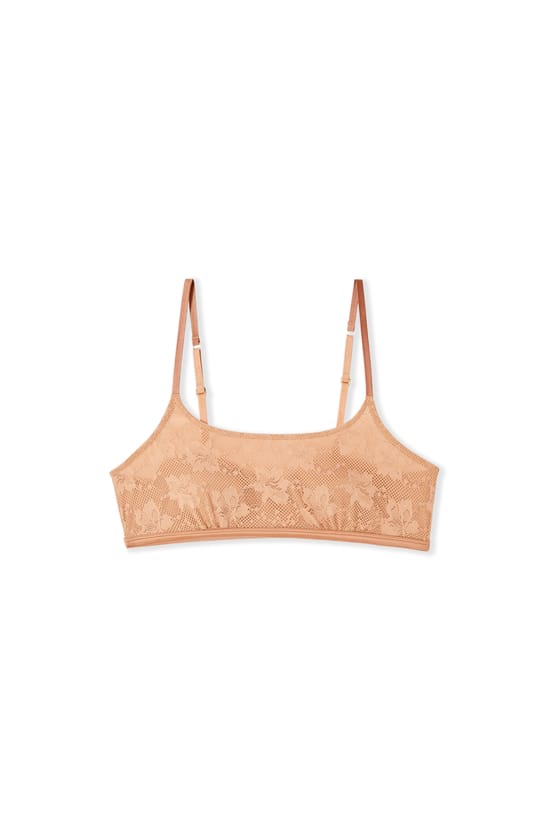 Sujetador tipo bralette de encaje;${refinementColor}