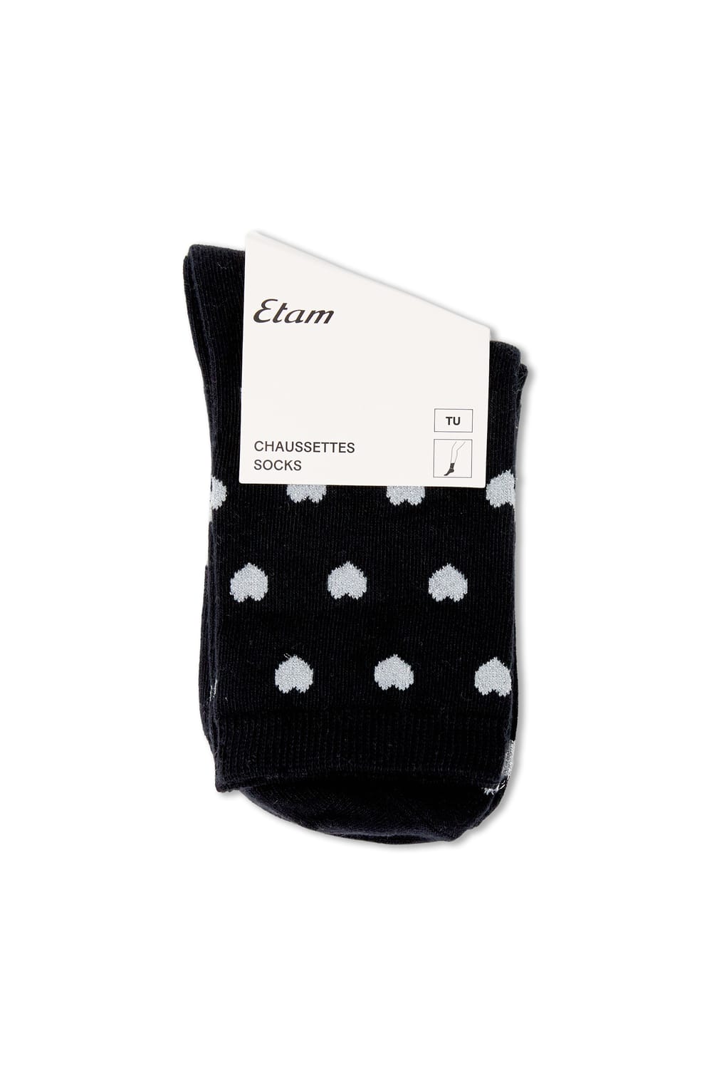 Chaussettes avec coton &agrave; motifs coeurs;${refinementColor}