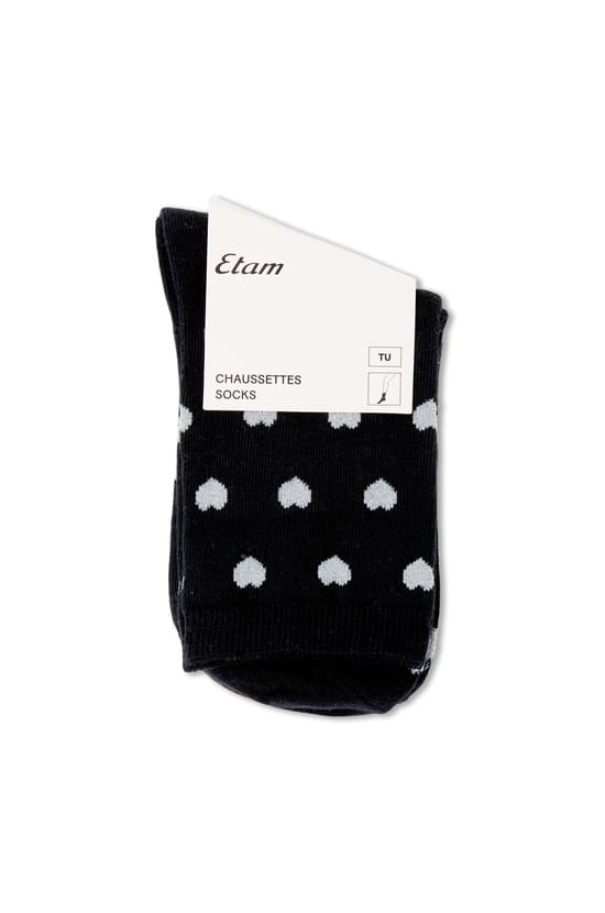 Chaussettes avec coton &agrave; motifs coeurs;${refinementColor}