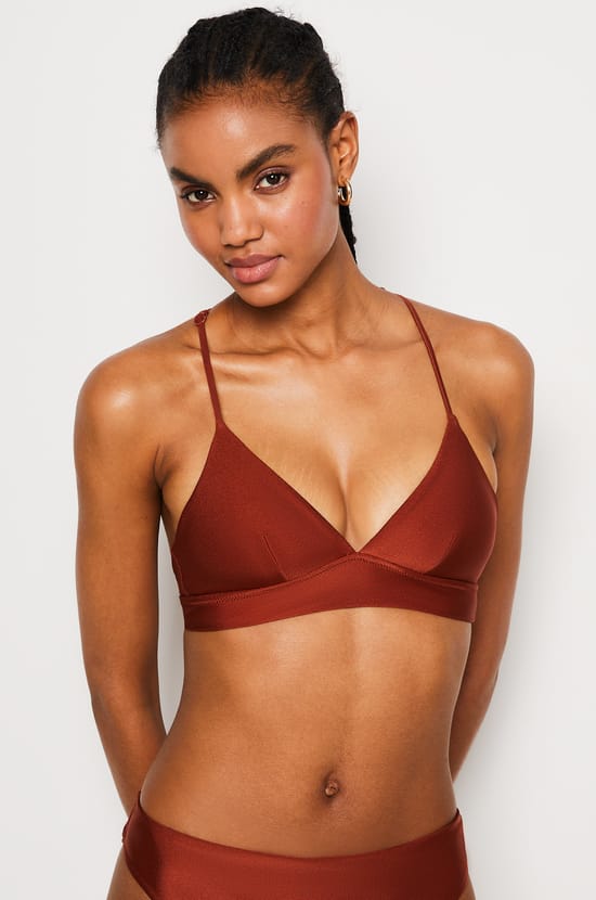 Triangle Beaded Detail Satin Bikini Top;${refinementColor}