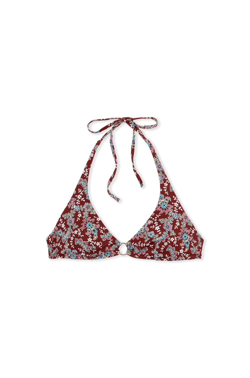 Haut de maillot de bain triangle fleuri;${refinementColor}