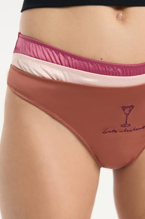 Lot de 3 tangas satinés;${refinementColor}