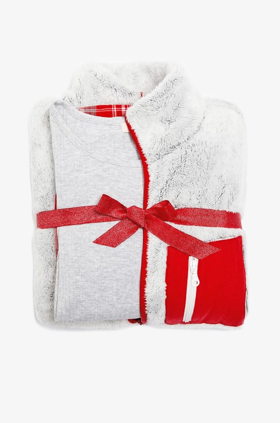 Ensemble 3 pièces de pyjamas veste polaire;${refinementColor}
