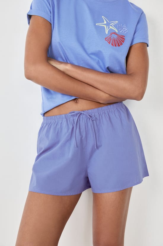 Printed Pyjama Shorts;${refinementColor}