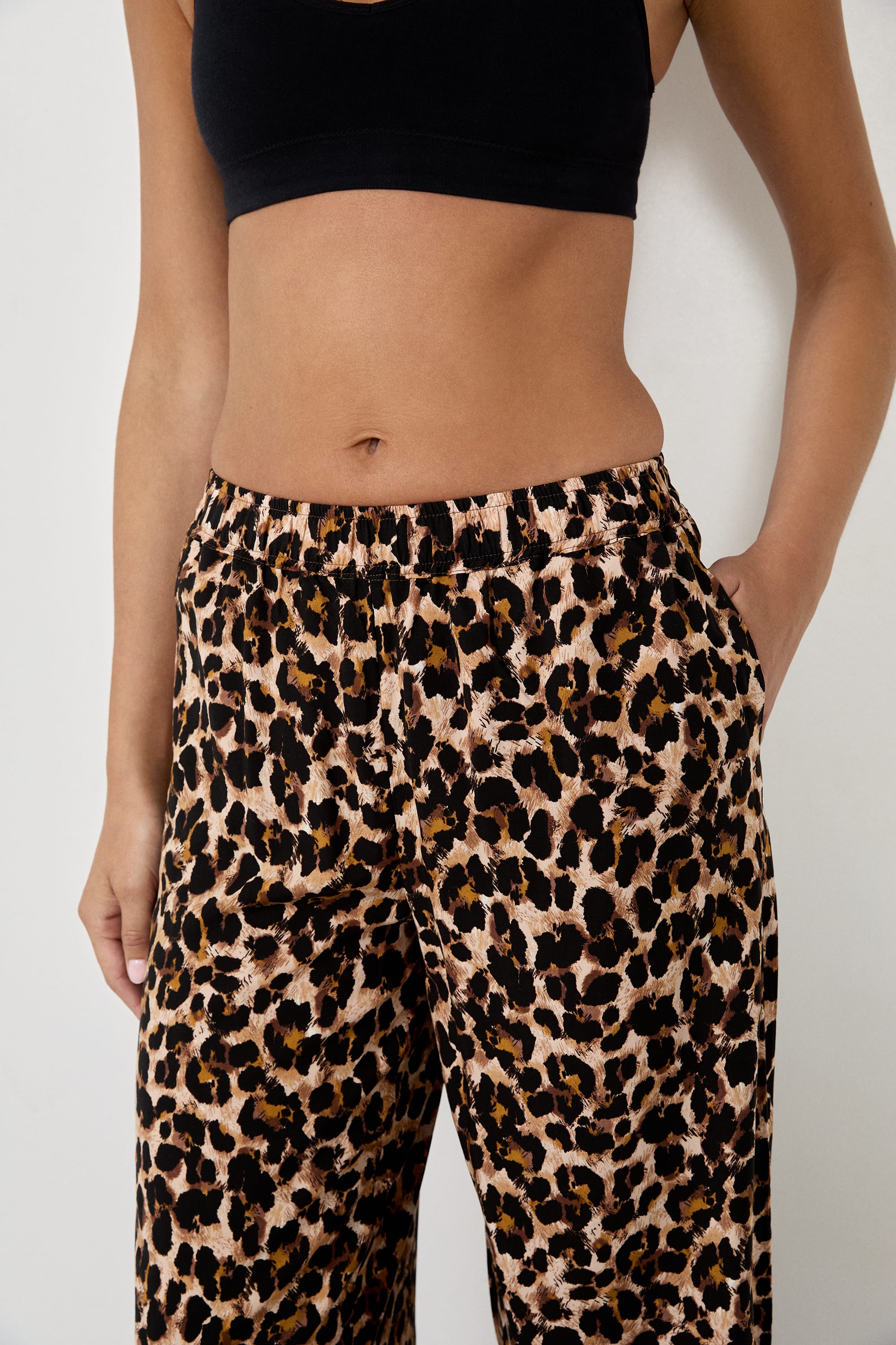 Leopard Print Pajama Pants - TALIA - IMP FD MARRON - ETAM