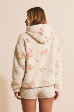 Veste avec capuche &agrave; motif floral;${refinementColor}