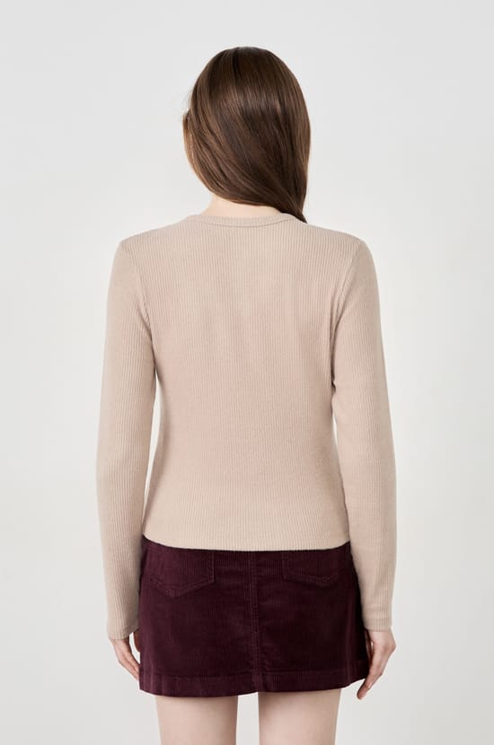 Long-sleeved Ribbed Cardigan;${refinementColor}
