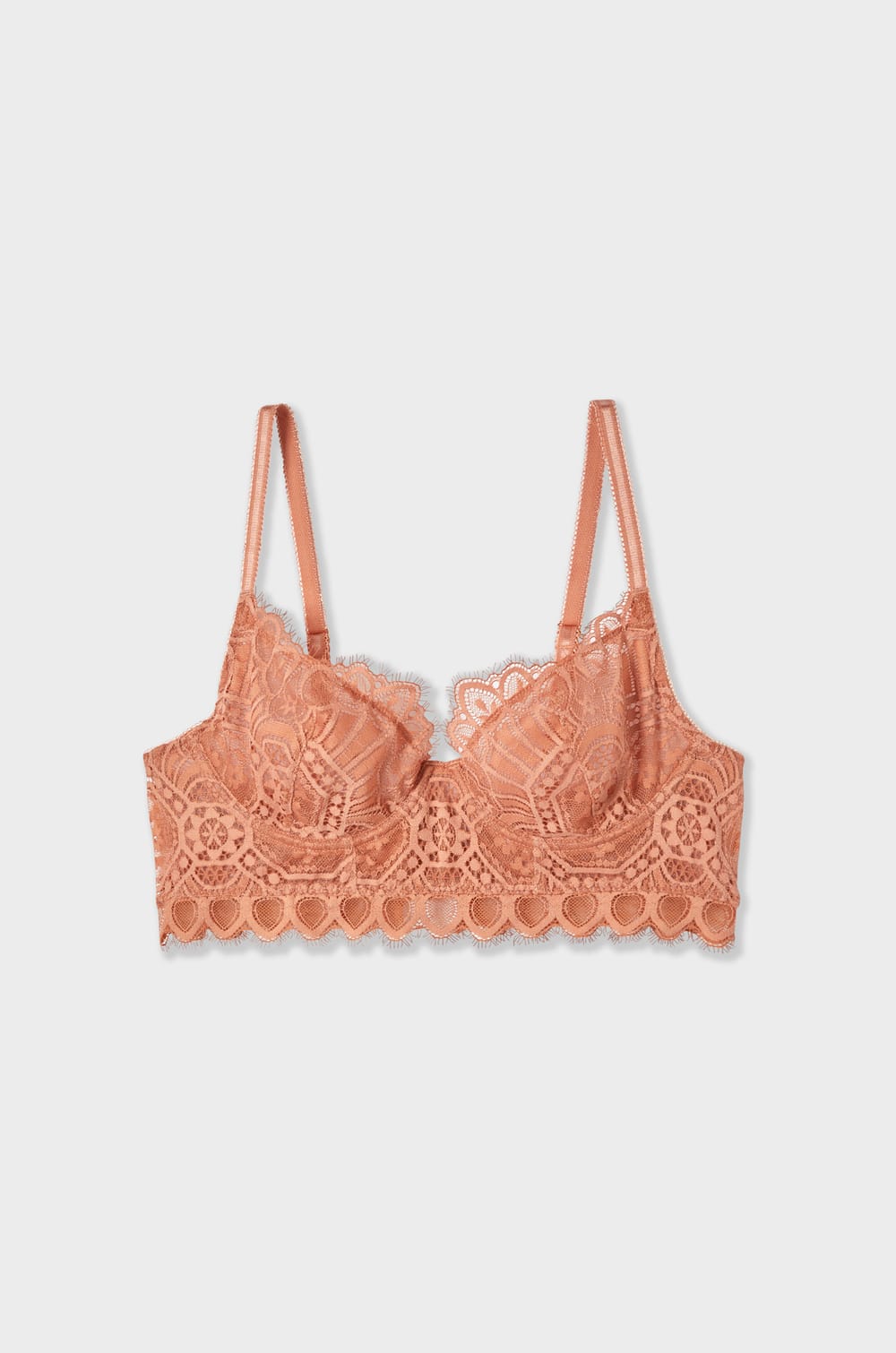 Embroidered Unlined Demi Bra;${refinementColor}
