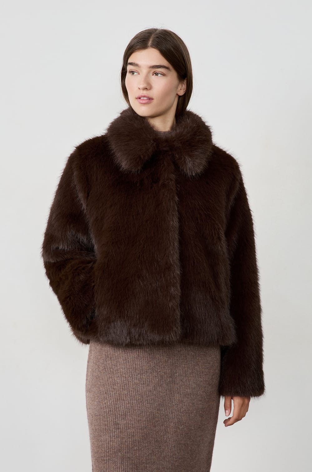 Faux Fur Coat;${refinementColor}