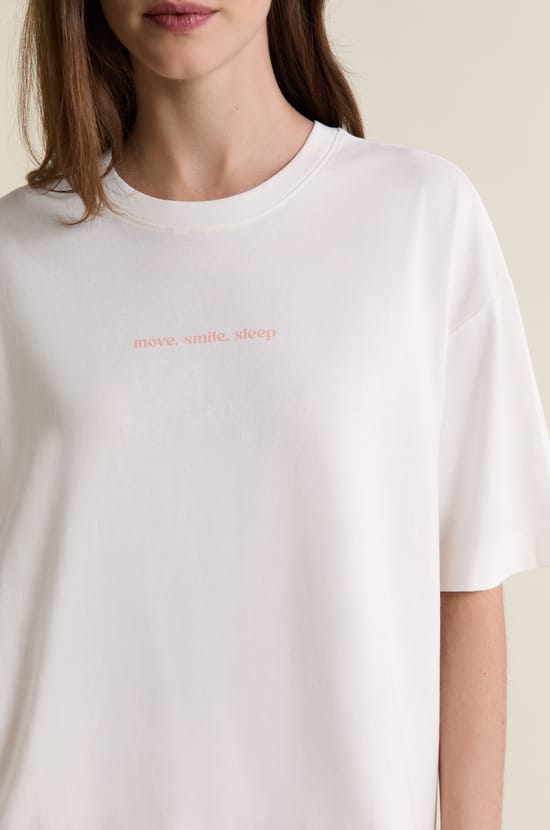 Short-Sleeved Cotton Pajama T-Shirt;${refinementColor}