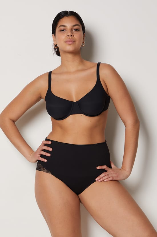 High Waist Bikini With Lace Details- Medium Control;${refinementColor}