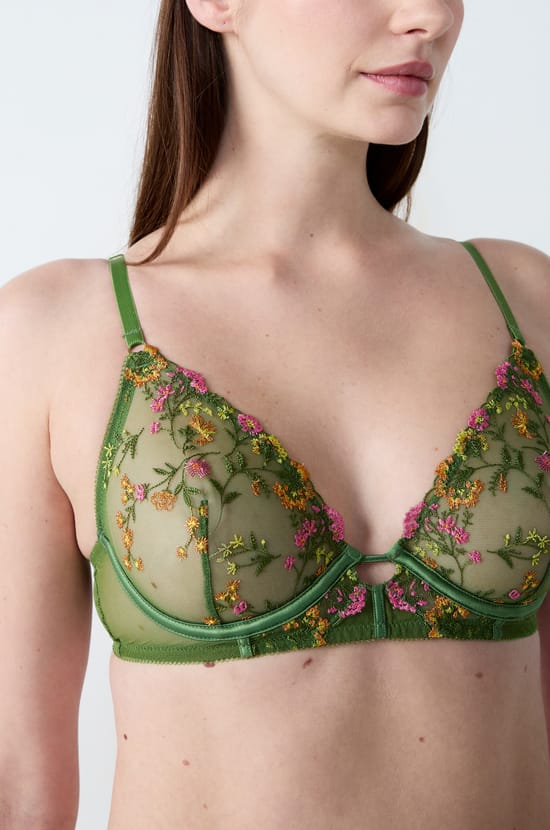 Sujetador sin relleno bordado con flores;${refinementColor}