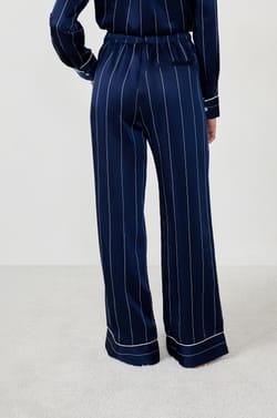 Striped satin pyjama trousers;${refinementColor}