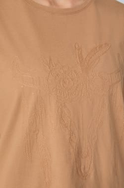 Embroidered cotton T-shirt;${refinementColor}