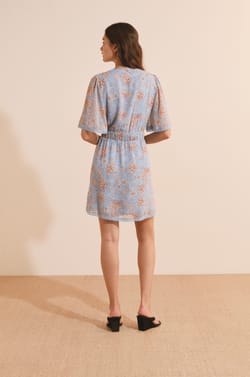 Robe longue col v &agrave; motifs;${refinementColor}