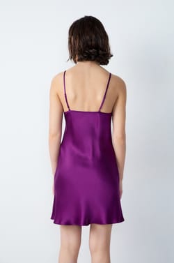 Silk nightdress with lace details;${refinementColor}