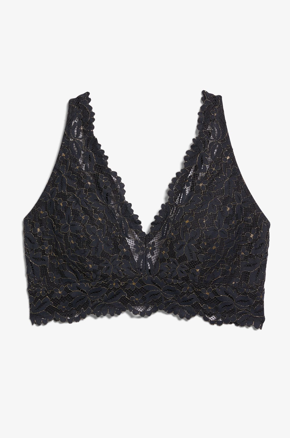 Post-mastectomy Wireless Triangle Bra with Iridescent Lace;${refinementColor}
