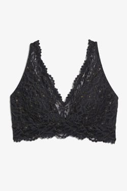 Post-mastectomy Wireless Triangle Bra with Iridescent Lace;${refinementColor}